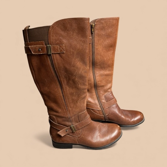 Naturalizer Chestnut Brown Leather Riding Boots 7 Classiccore Americana - Picture 2 of 11